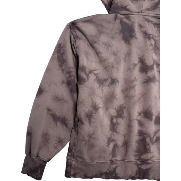 Tna Aritzia Hoodie Womens 2 Medium Gray Tie Dye Pullover Kangaroo Pocket Fleece - Picture 11 of 15